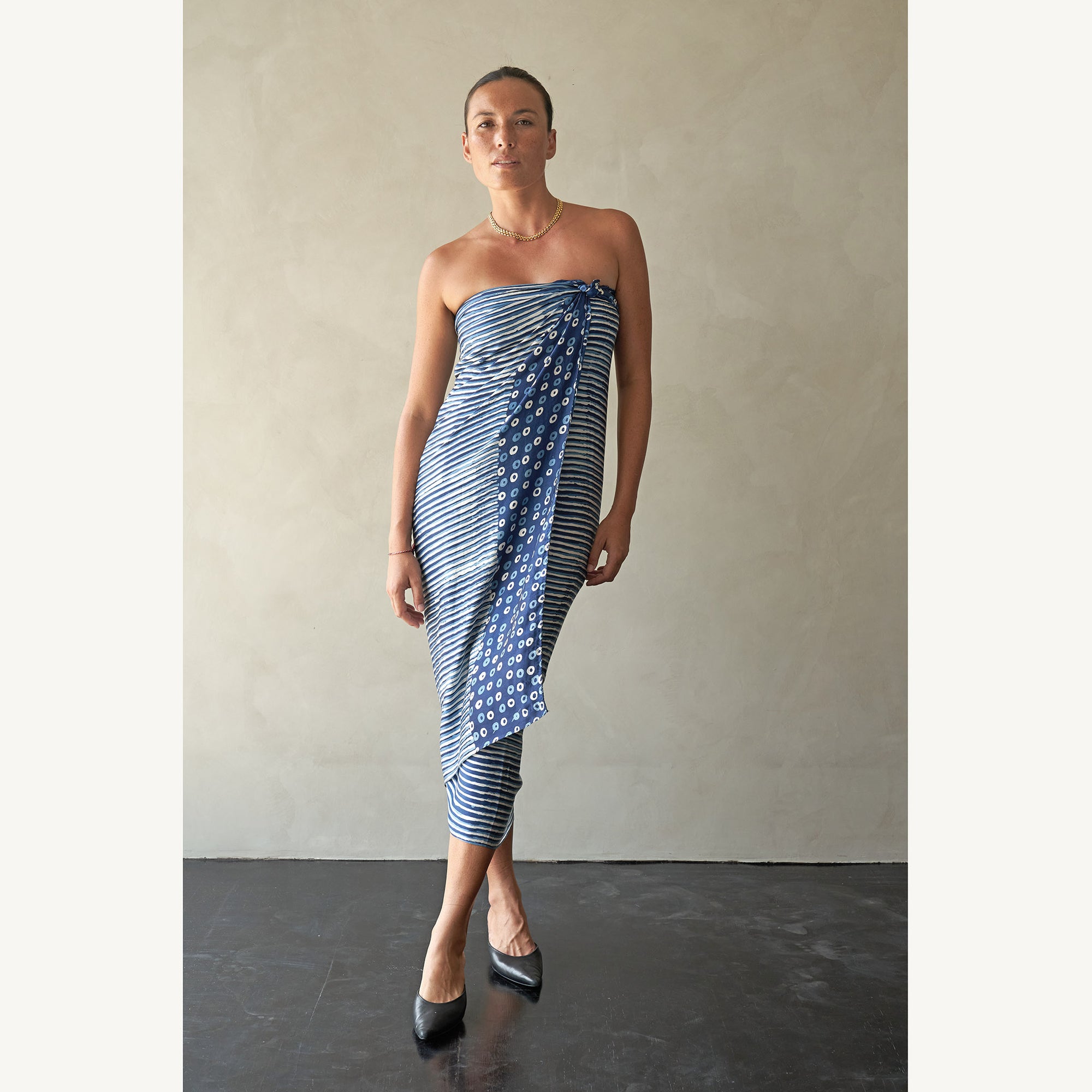 Batik Tulis Silk Sarong - 21 Indigo