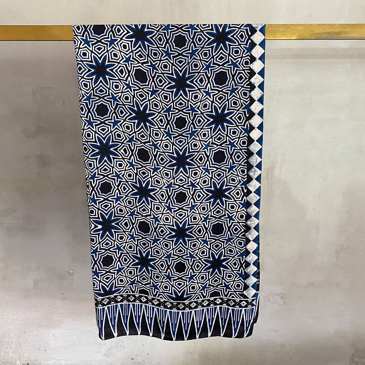 batiqual batik tulis silk sarong pareo hand-painted indigo dye